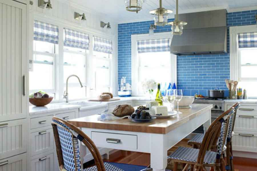 кухня морской стиль цвет настроения синий тематическая кухня 