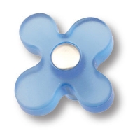 608AZ Ручка кнопка детская, цветок голубой